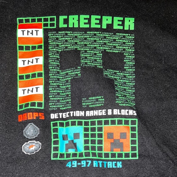 2019 Mojang AB Designed by Jinx Minecraft Boy's Lightweight Hoodie (Black) (L) - Picture 4 of 6